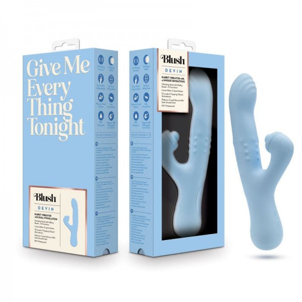 Dual-Motion Rabbit Vibrator | G-Spot & Clitoral Dual Stimulator | 10-Speed Silky Silicone Vibe – Blue
