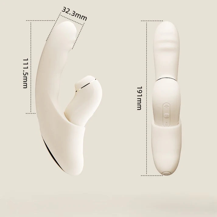 Fatima Dual Rabbit Vibrator — App Controlled Suction, Thrusting & Heating
