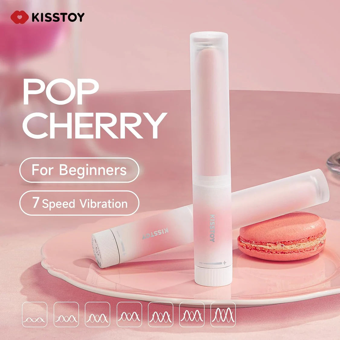 KISSTOY Pop Cherry · Dual-Motor Heating Lipstick Vibrator
