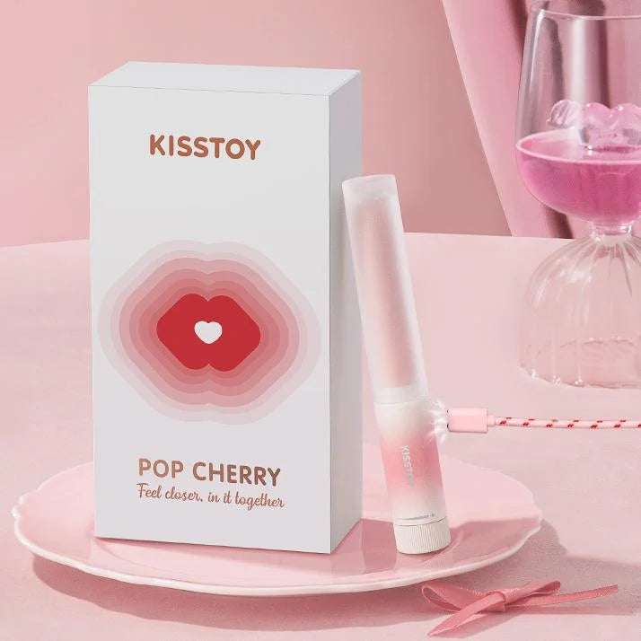 KISSTOY Pop Cherry · Dual-Motor Heating Lipstick Vibrator