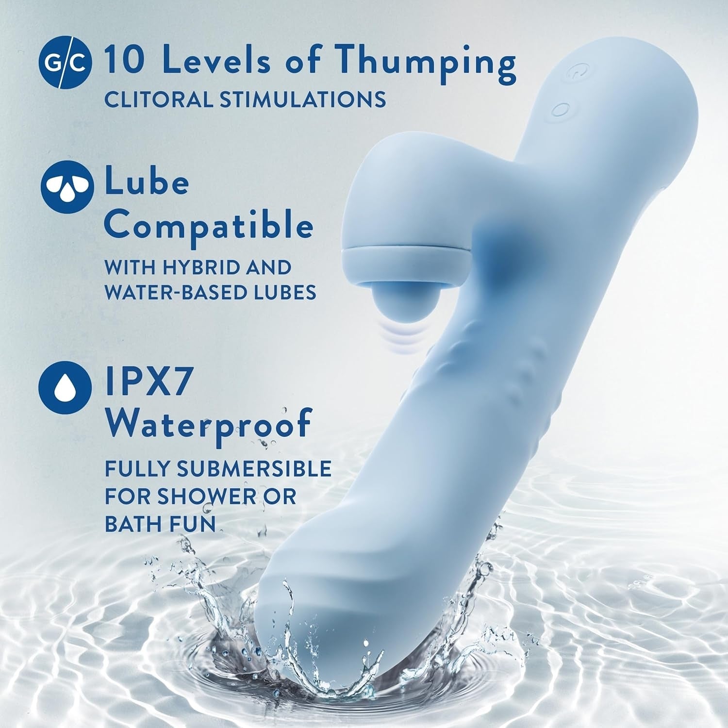 Dual-Motion Rabbit Vibrator | G-Spot & Clitoral Dual Stimulator | 10-Speed Silky Silicone Vibe – Blue
