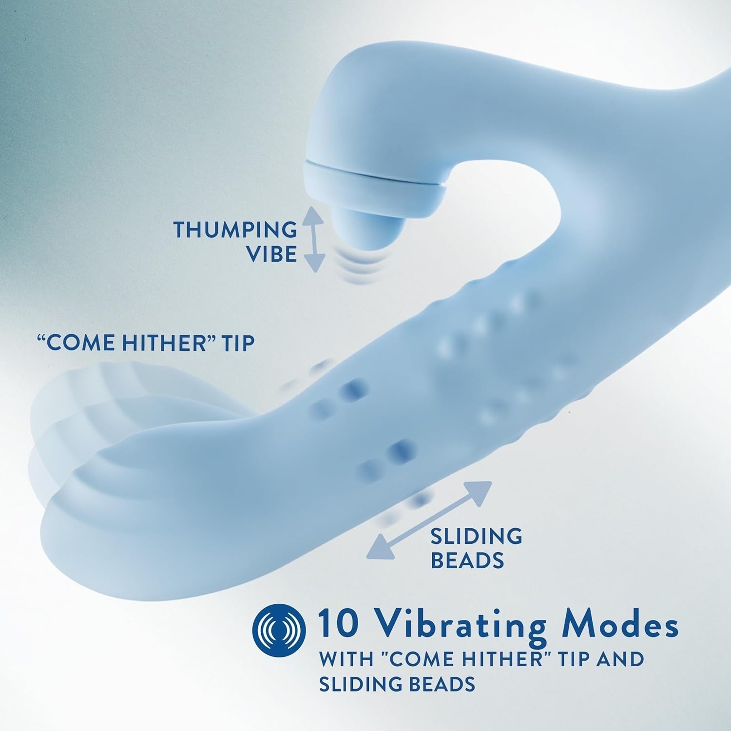 Dual-Motion Rabbit Vibrator | G-Spot & Clitoral Dual Stimulator | 10-Speed Silky Silicone Vibe – Blue