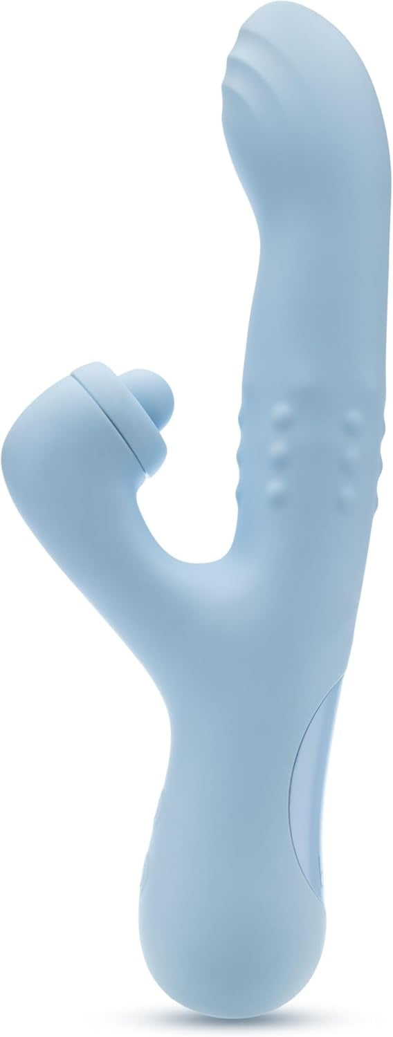 Dual-Motion Rabbit Vibrator | G-Spot & Clitoral Dual Stimulator | 10-Speed Silky Silicone Vibe – Blue